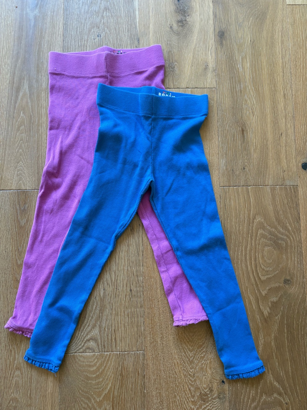 Mini Boden Ribbed Leggings, set of 2